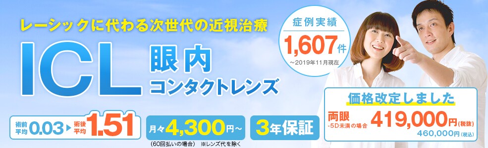 レーシックに代わる次世代の近視治療ICL(眼内コンタクトレンズ)